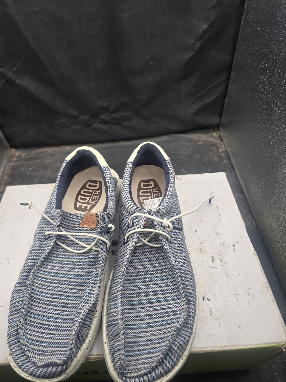 Hey Dude Wally Knit Slip-On Shoes - Blue Stripe